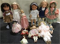12 Dolls- 2 Fisher Price Dolls 1976 on stand 17"