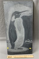 Salamone Signed Etched Slate Penguin