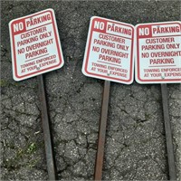 Signs on metal poles