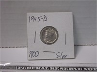 1945 D Mercury silver dime