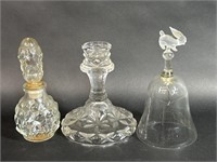 Candleholder, Bell & Cologne Bottle