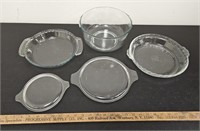 (3) Glass Bowls & 2 Lids- Including Pyrex- Lids