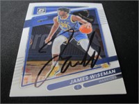 James Wiseman signed basketball card COA
