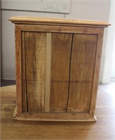 Handcrafted wood cabinet with two interior