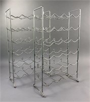 Pair of Metal Wine Racks Holds 48 Bottles in Total