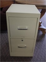 Metal 2-drawer filing cabinet, no keys, 15.25 X