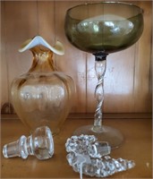 Glass Vase, Wine Glass & 2 Decanter Stoppers