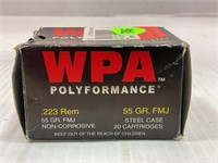 11 ROUNDS OF WOLF 223 REMINGTON 55 GR. FMJ STEEL