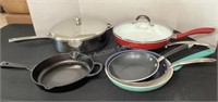 Cast Iron Fry Pan & Variety of Skillets