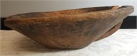 HAND MADE WOODEN DOUGH BOWL WITH HANDLE