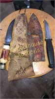 Pair of knives with sheaths