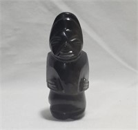 Mayan Aztec God Carved Stone Statue gold obsidian
