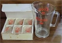 1970’s Coors Banquet Beer Pitcher& Cups