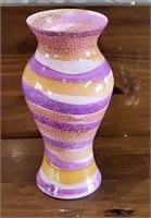 Purple & Orange Art Glass Vase