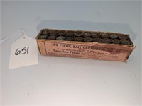 WW1 Full Box Colt 45 ACP Ammunition 20 Rnds
