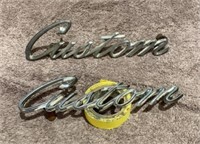 (2) Matching “Custom” Metal Car Emblems