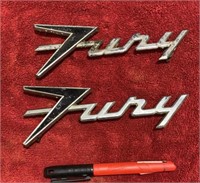 (2) Old “Fury” Car Emblems