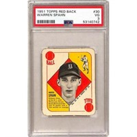 1951 Topps Red Backs Warren Spahn Psa 3