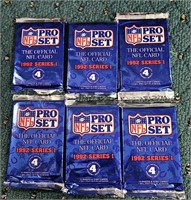 NFL Pro Set 1992 6 Card Packs