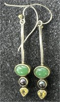 Vintage 925 Silver Earrings With Stones