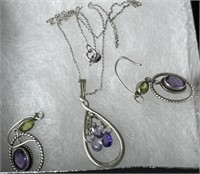 Vintage 925 Silver Necklace Set