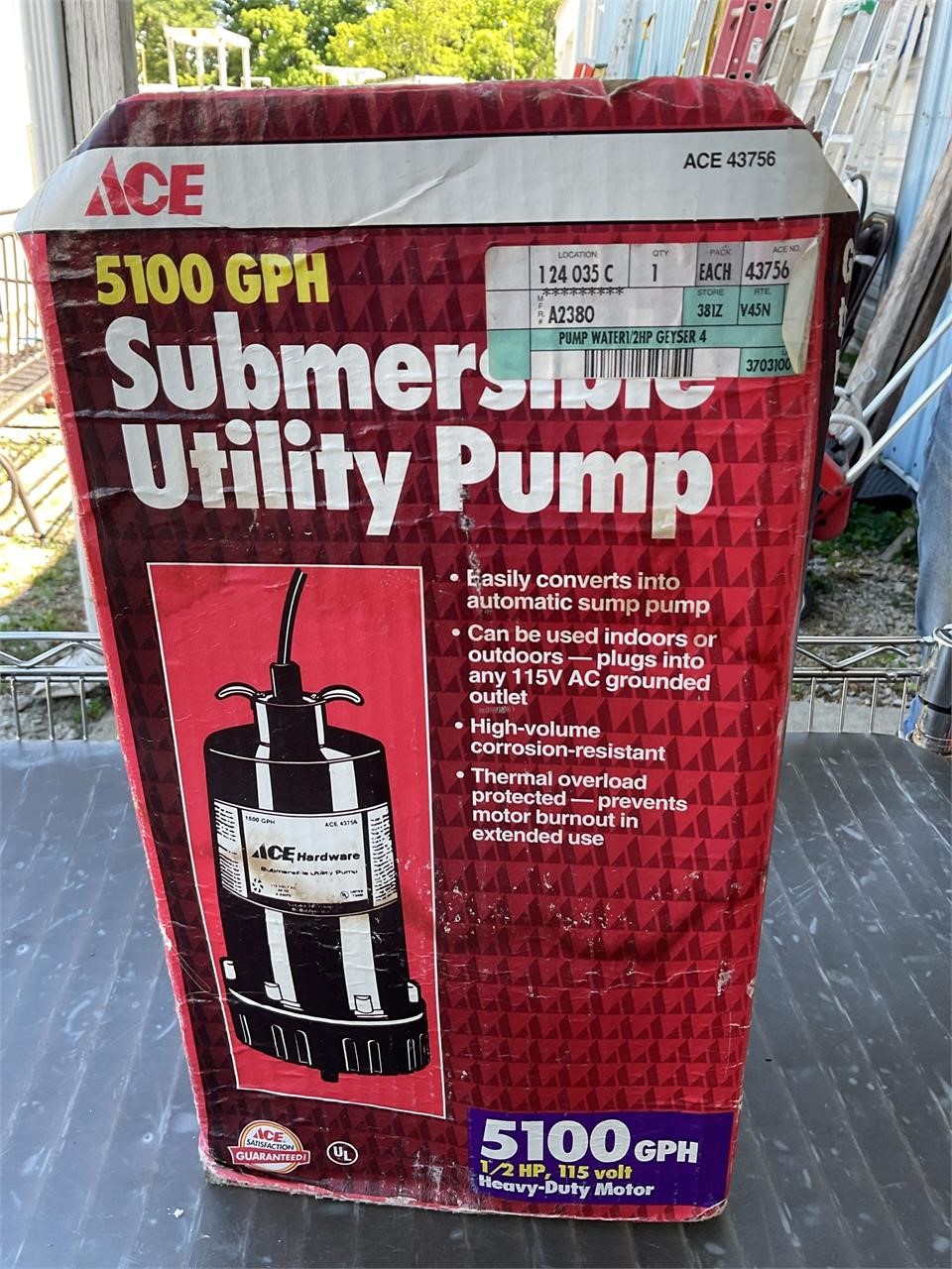 Ace submersible utility pump 5100 GPH