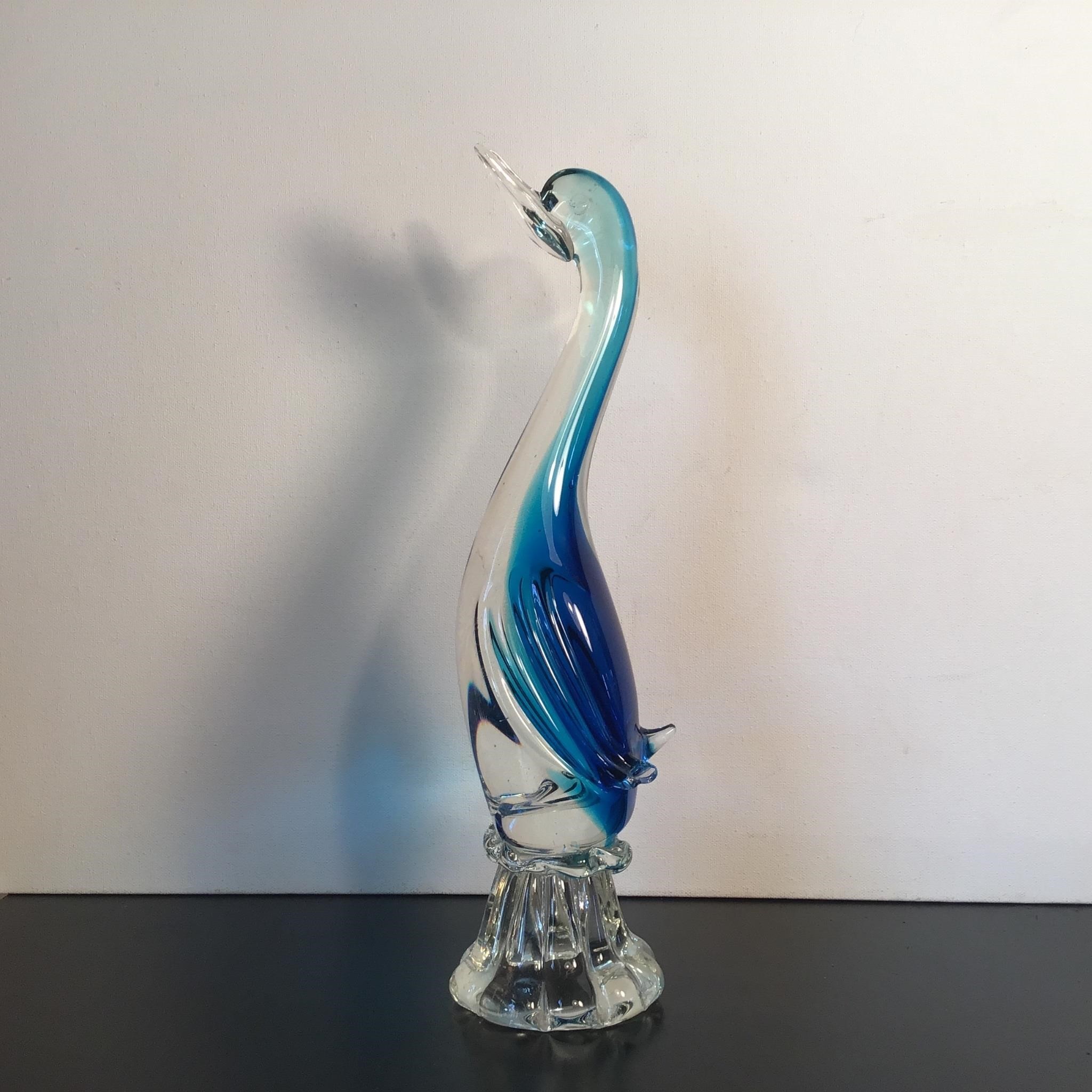 ART GLASS DUCK FIGURINE