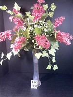 Crystal Vase with Floral Arrangement