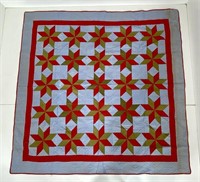 Patchwork quilt, star pattern, tag says