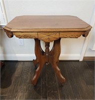 Vintage Side Table With Wheels