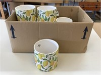 9 New Lemon Print 6" Flower Pots