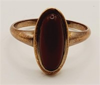 (KC) 10kt Yellow Gold Ring with Carnelian (size