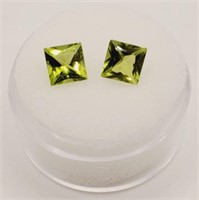 (KC) Green Citrine Gemstones - Princess Cut (2.0