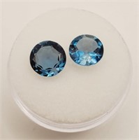 (KC) Blue Topaz Gemstones - Round Cut (3.0 cts)