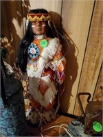 STAND UP PORCELAIN INDIAN DOLL