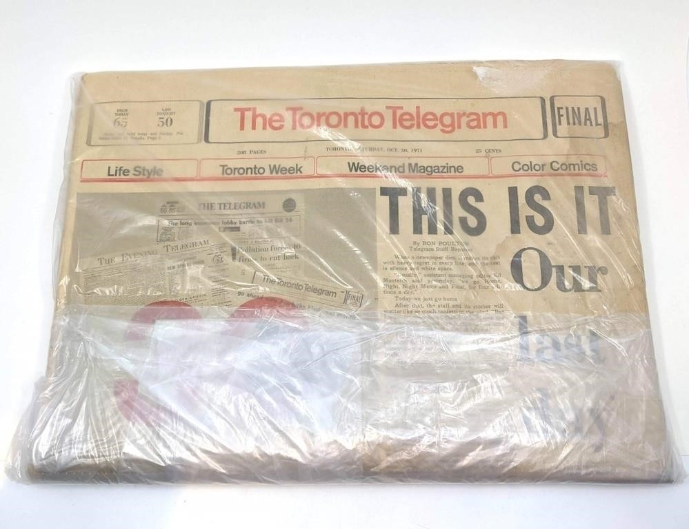 Final Issue of The Toronto Telegram