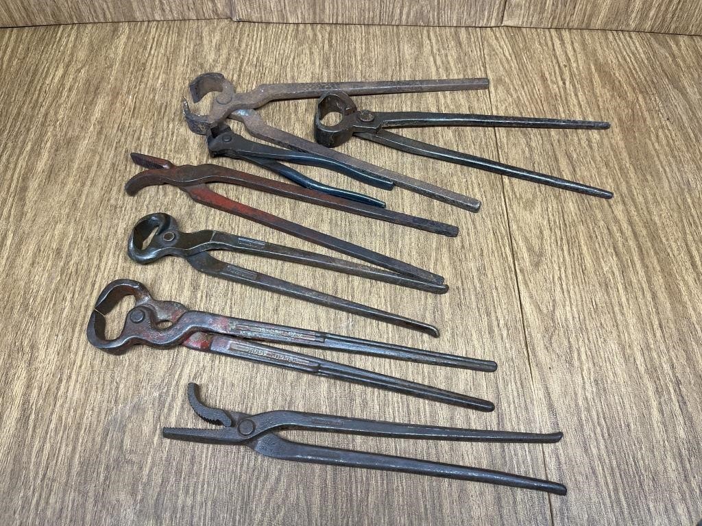 Lot of Nippers/Horseshoe Tools (7)