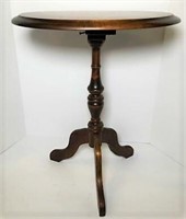 Wood Accent Table with Bird/Floral Design