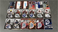 18pc Autographed+ Football Relic Cards