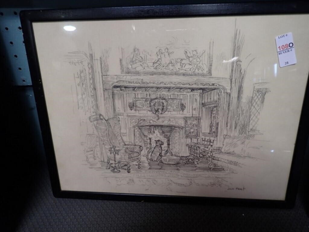 JACK FROST FIREPLACE SKETCH  15 X 20