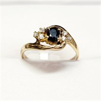 $300 Silver Sapphire Ring