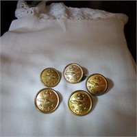 Vintage RCAF - Five Brass Buttons