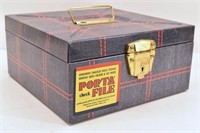 Original Vintage Porta Check File Box with Key