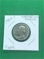 1957-P Washington Silver Quarter Nice Early US Con