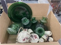 JAPAN TEA SET + GREEN GLASS COLLECTION