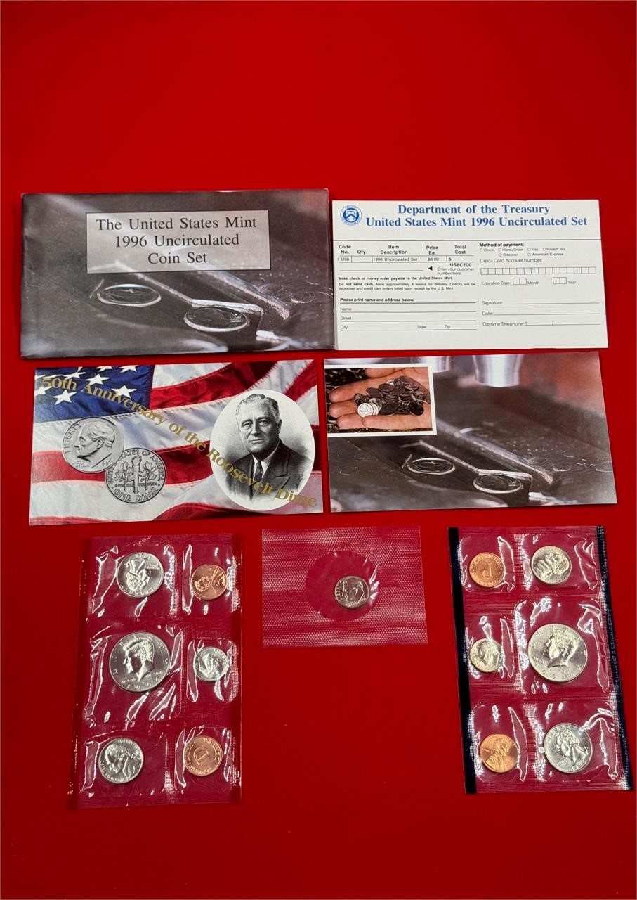 The United States Mint 1996 Uncirculated Coin Set
