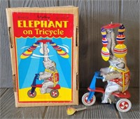 Wind Up Tin Elephant on Tricycle