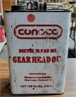 CONOCO GEAR HEAD OIL EMPTY TIN CAN
