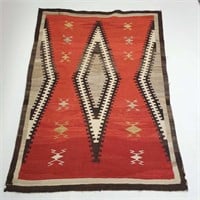 Large vintage Navajo rug / weaving with lazy line