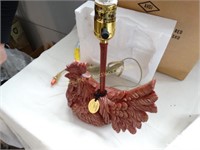 NIB Red Rooster lamp w/ shade 12"h
